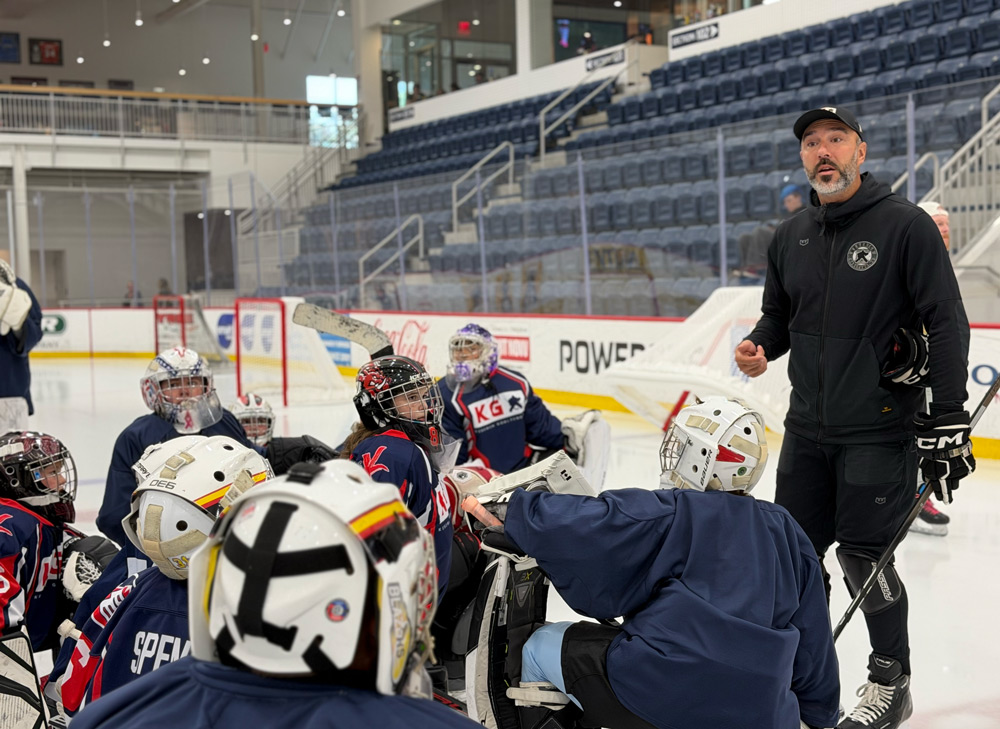 Coaching a group of young goalies