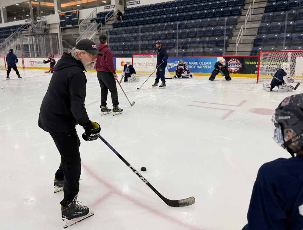 Jim Keserich running a drill